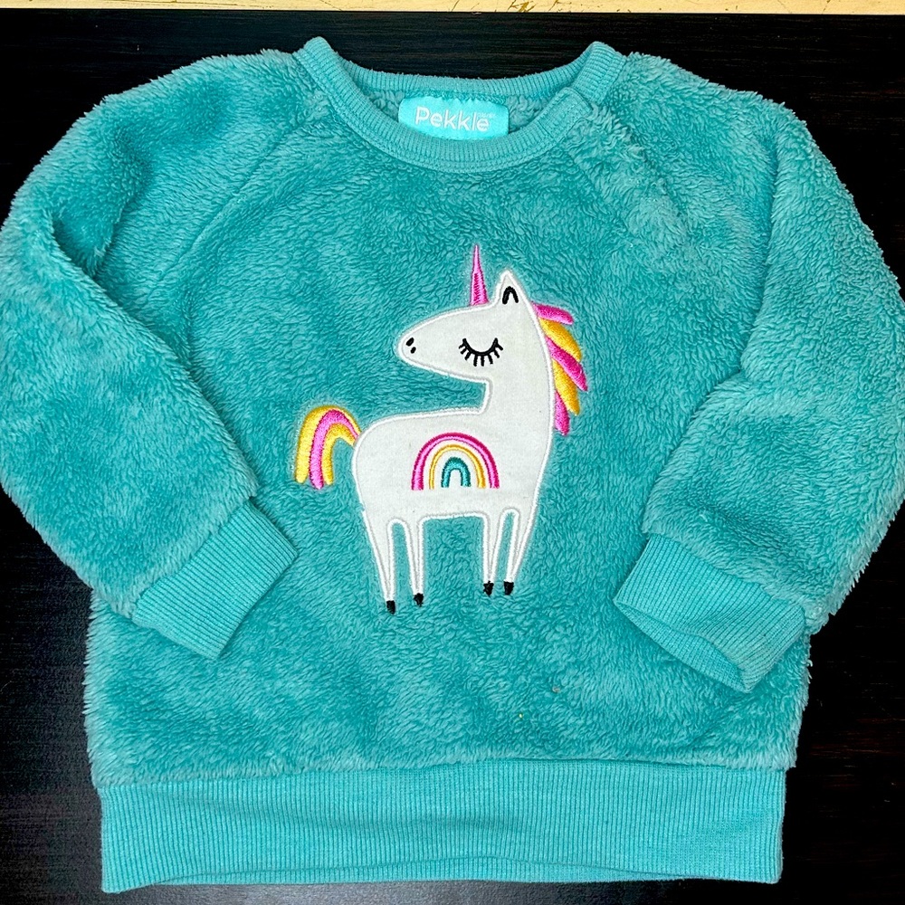 Fuzzy Unicorn Long Sleeve SweaterSize 12M